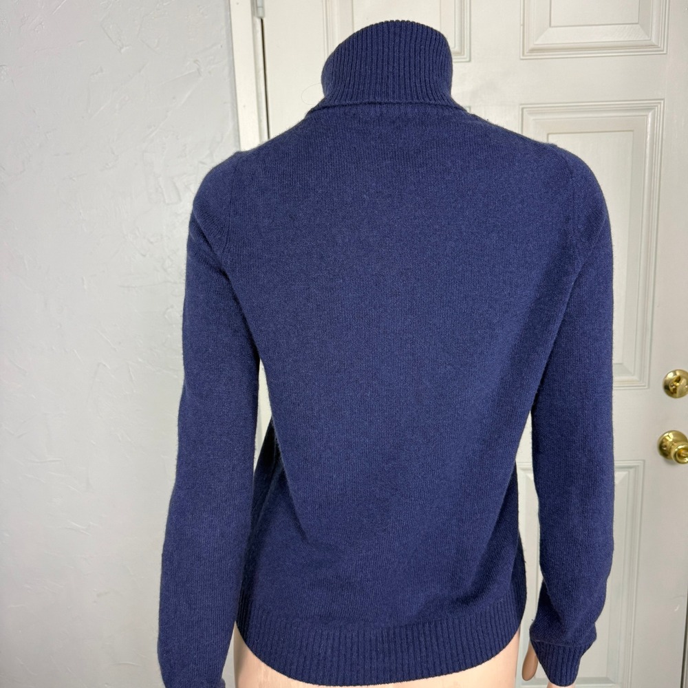 SOFT by NADAAM Women's Sweater S 100% Cashmere L/S Turtleneck Navy OO25 - Picture 3 of 6